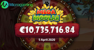 Titelbild zu 10,7 Millionen Euro Mega Moolah Jackpot im April 2020 geknackt