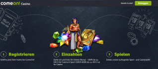 Titelbild zu Neu auf GambleJoe: Erste Erfahrungen mit dem ComeOn! Online Casino im Test