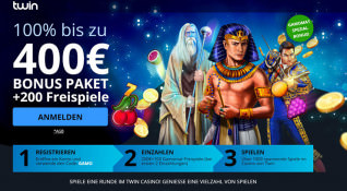 Titelbild zu GAMOMAT-Bonusaktionen im Test: Bonuswelle bei Twin.com