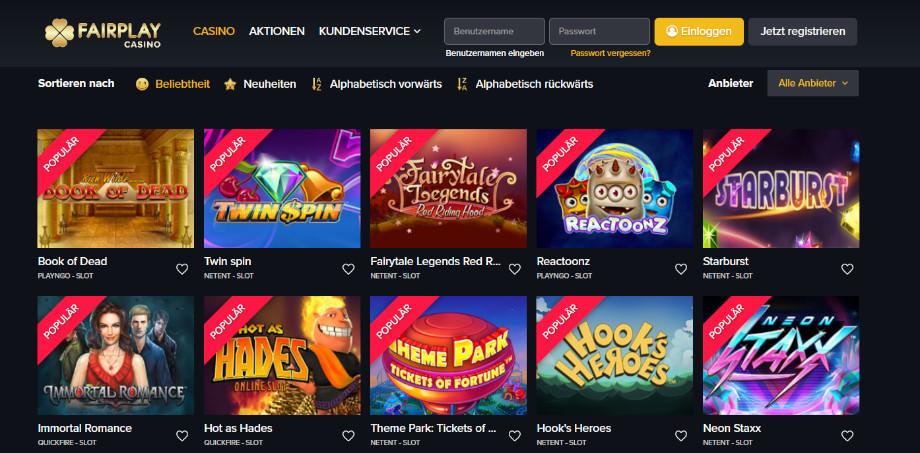 Titelbild des Fairplay Casino Testbericht